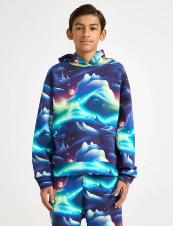 Lindex Sweatshirt Hood Ai Spring Star - Navy - 128