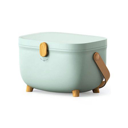 Medicinsk opbevaringsboks med håndtag, ovalformet design, stor kapacitet, plastikorganisator til brug i hjemmet, kontoret eller kollegiet, 