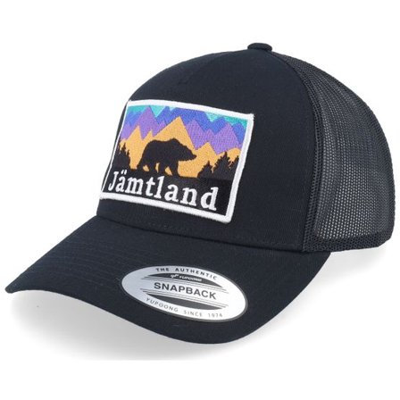 Wild Spirit - Svart trucker Keps - Swedish Jämtland Landscape Black A-Frame Trucker @ Hatstore