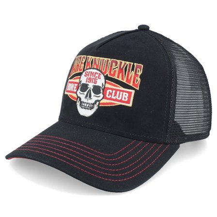 JJ Hats - Noir trucker Casquette - Bare Knuckle Black A-frame Trucker @ Hatstore