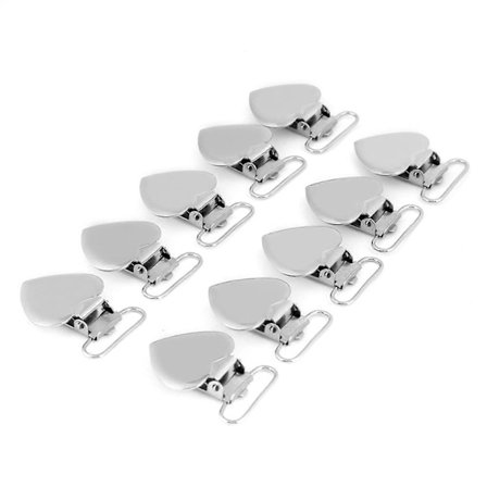 Metallinen persikkasydän henkselikiinnikkeet pidike 10 kpl muovihampaat