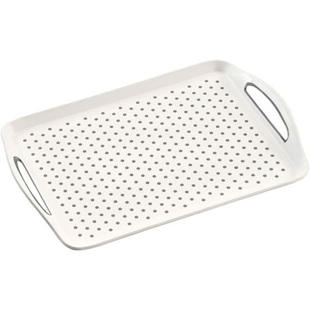 Hvid skridsikker plastikplade 45,5 x 32 x 4,5 cm