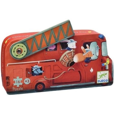 Djeco - Siluettepussel - Fire Truck - Litenleker