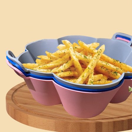 Silikon Air Fry Liners Kaka Bakpanna Air Fry Ersättningskorg Hushållskökstillbehör Blue Large