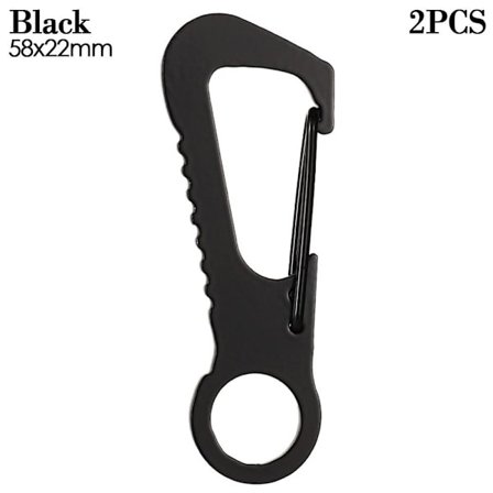2 stk. klatrekarabinkrok campingklips SVART 58X22MM2PCS 2 STK.