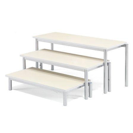 Modulärt Podiumset i 3 Delar - Lättskött Högtryckslaminat - Ljusgrå