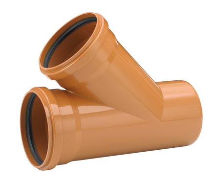 Uponor 3002071161 Grenrör 45°, PVC, 110 mm, Inomhusavlopp