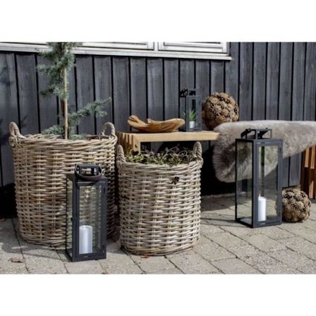 House Nordic Round korit 2 kpl Ivy Rattan kubu