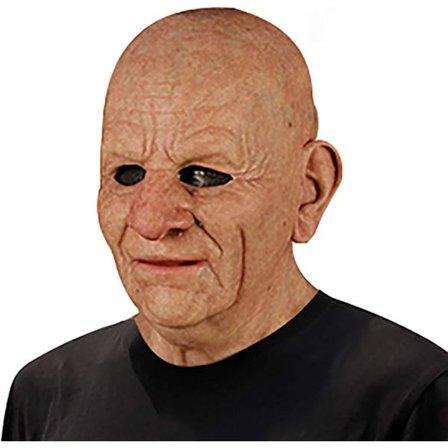 Halloween latexmaske - gammel mand dekor realistisk ansigtsmaske til menneskelig rynke