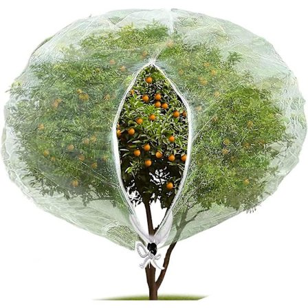 Insektfuglebarriere Netting Mesh Med Lynlås, Til Beskyttelse Af Plantefrugter Blomst (84 X 72 Tommer), Hvid