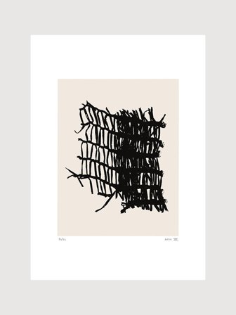 Poster med ett abstrakt nätliknande mönster i svart | Kunstary.com, 70x100 cm