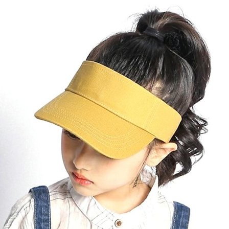 Solskjerm for barn, justerbar caps - Unisex for barn, atletiske sportshatter, UV-beskyttelse, passer for 5 til 12 år gamle, 52-56 cm