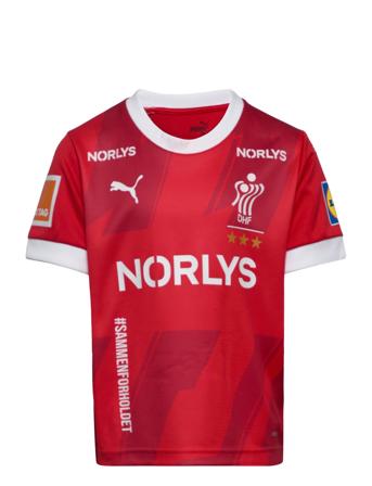 Dhf Home Jersey Jr T-shirts Short-sleeved Rød PUMA*Betinget Tilbud
