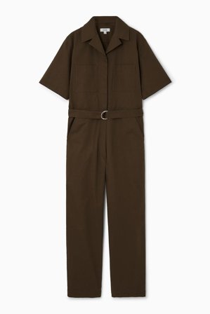 COS Women's Belted Utility Boilersuit in Brown
