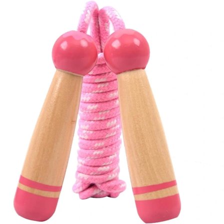 Hyppynaru puisilla kahvoilla lapsille, hyppynaru opiskelijoille kuntoharjoituksiin, 260 cm säädettävällä puuvillaköydellä