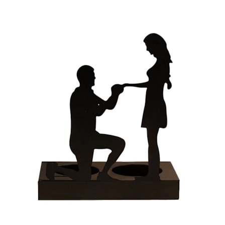 Elegant Form Romantisk Gave, Pålideligt Materiale Metal Kærligheds-te-lysestage til Bryllupsgave, Valentinsdag