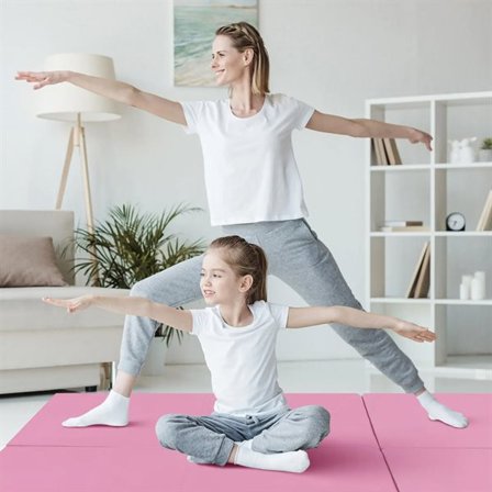 Sammenklappelig træningsmåtte med håndtag - Pink