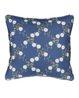 Putetrekk Louise med blomster, 1-pk Blå - Linea