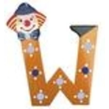 Clown Bokstav i Trä, W