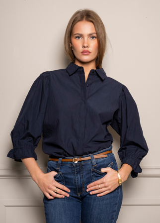 Amy Shirt Marine Poplin (PRE-ORDER. DEL: WEEK 3) Marine Poplin / S