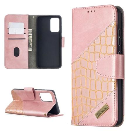 Samsung Galaxy A52 / A52s - Krokodil Textur Fodral - Roséguld Roséguld