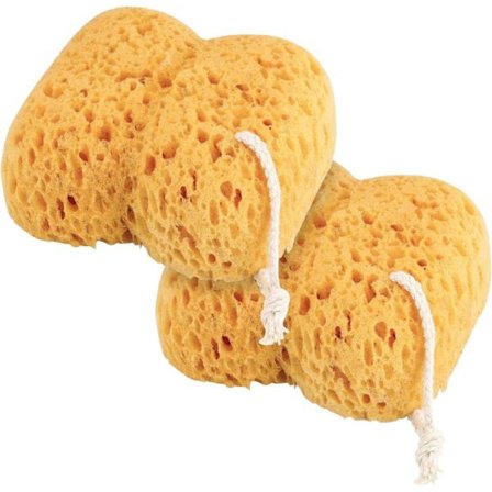 Badesvamp - Naturlig - Pakke med 2 - 13 cm - Blød - Skånsom eksfoliering - Holdbar