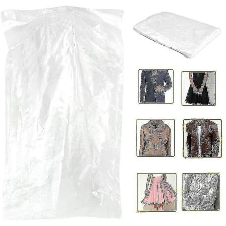 50-pack Klädsäck Transparent Dammskydd Dammtät Hängande Kläder