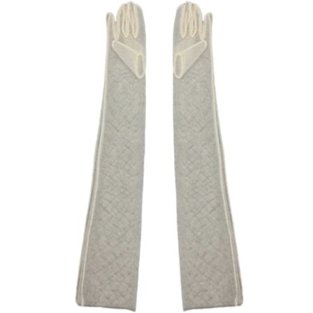 Lange damehandsker, 70 cm, lavet af garn, flerfarvede, velegnede til lejligheder som bryllupper