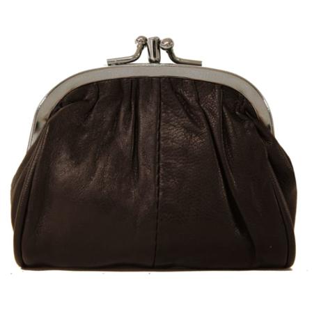 Brun Myntbörs I Lammnappa Läder