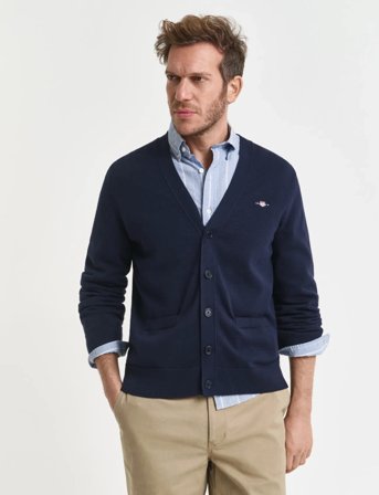GANT Casual Cotton Cardigan - Blue - M