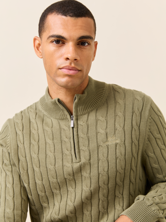 Jean Paul - Morton zipneck - Herre - Grønn - Gensere - XL
