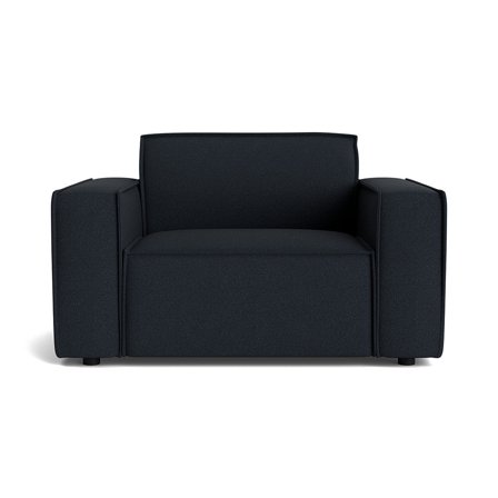 Lyon Lænestol - Loop Mørkeblå - 136x98x80cm - Elegant Design & RENE Linjer - Medium/Fast Siddekomfort - Perfekt Til Afslapning & Gæster