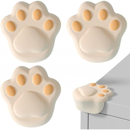 Lapsen turvallinen silikonipehmeä kulmasuoja söpö kissan tassun muoto 4