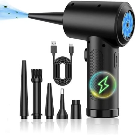 Sähköinen ilmapuhallin, pieni kannettava pölynimuri, sähköinen pölynpoistaja, johdoton kannettava sähköpuhallin, 6000 mAh