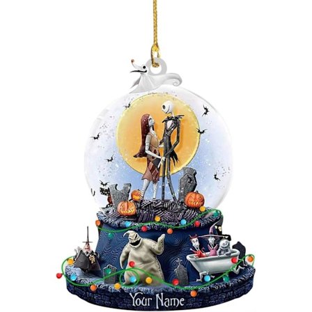 2025 Nightmare Halloween juletre dekorasjon, Søt Jack og Sally anheng, Passer for juletre og bildekorasjon