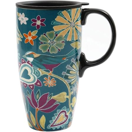 Keraaminen muki kannella ja kahvalla - 17oz Latte Muki Vihreänä