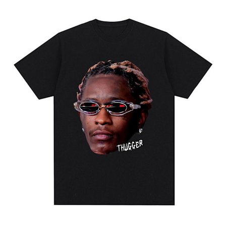Rapparen Young Thug Grafisk T-shirt Herr Dam Mode Hip Hop Vintage T-shirt