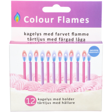Tårtljus Lila/Rosa Låga