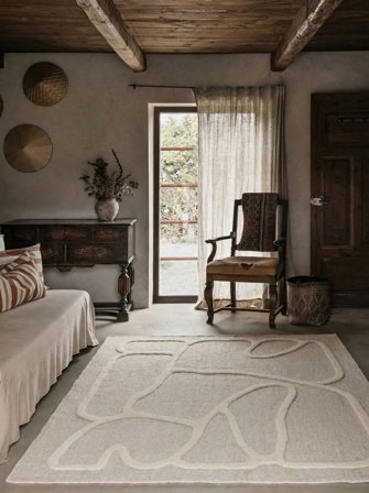 Aura 160X230 Ivory White/White Wool Rug