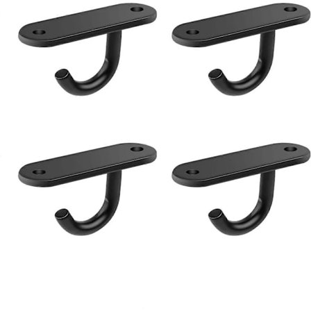 Sæt med 4 skruekroge, 6 cm loftkrog i rustfrit stål, svejsede basekroge til små loftvifter, væglamper og myggenet