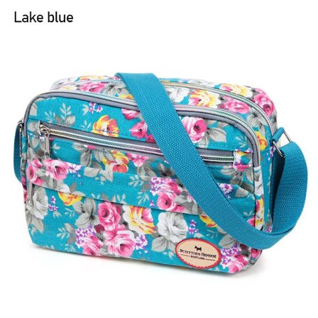 Skuldertaske Blomsterhåndtaske LAKE BLUE