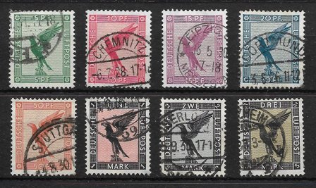 Tyske Rige 1926 - AFA 378-385 - Stemplet