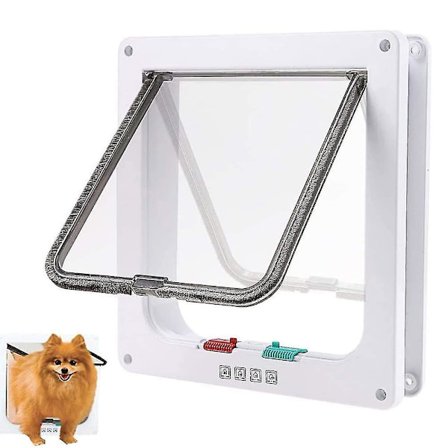 Out Safe Husdjurslucka, Klaffdörr För Husdjur, 4-Vägs Låsning Klassisk Kattlucka För Katt Och Valp