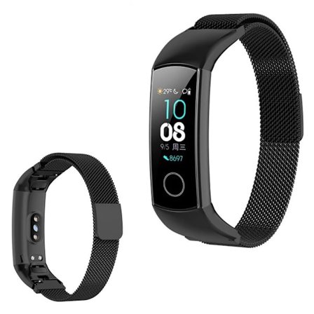 Honor Band 5 / 4 ruostumattomasta teräksestä valmistettu ranneke - Musta