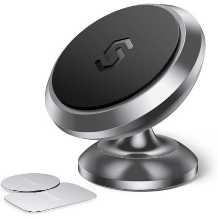IC Auton puhelinteline, 360° säädettävä magneettinen puhelinteline Yhteensopiva iPhonen, Samsungin, LG:n, GPS:n, Mini-tabletin kanssa - Harmaa