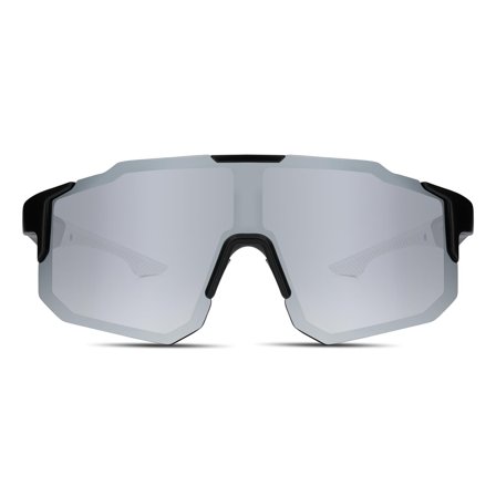 Sorte & Grå Wraparound Sport Solbriller til mænd - Sportssolbriller