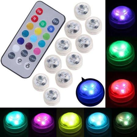 LED-kynttilät, 12 kappaletta Mini sukelluksen LED-valot, liekittömät kynttilät, vedenpitävä RGB monivärinen Un
