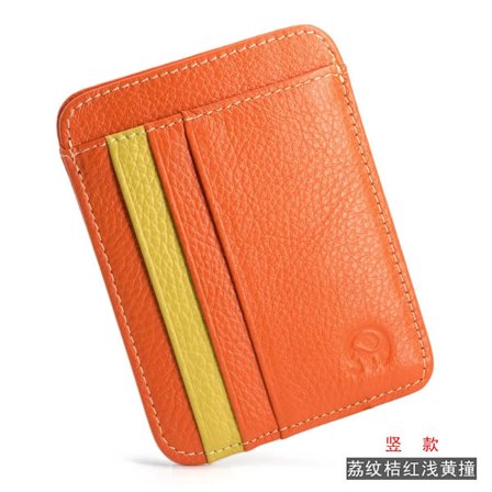 100% Äkta Ko Läder Dam Herr ID-Korthållare 6 Fack Mode Retro Kort Unisex Plånbok Affärs Bank Kreditkortsfodral