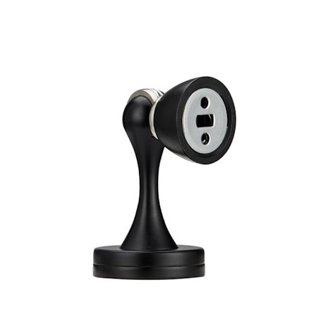 Sorte magnetiske dørstoppere, 2-pak, rustfrit stål, sort, kraftig, fodliste, hold dør åben