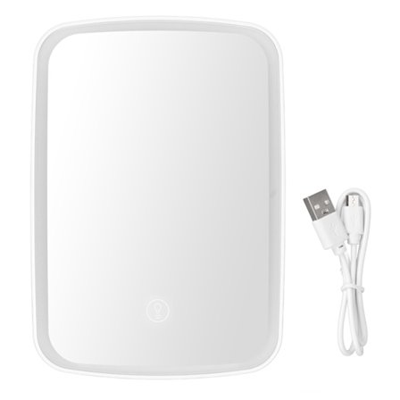 Sminkespeil med lys USB oppladbar 45 graders vertikal helling dimbar berøringsskjerm hvit
